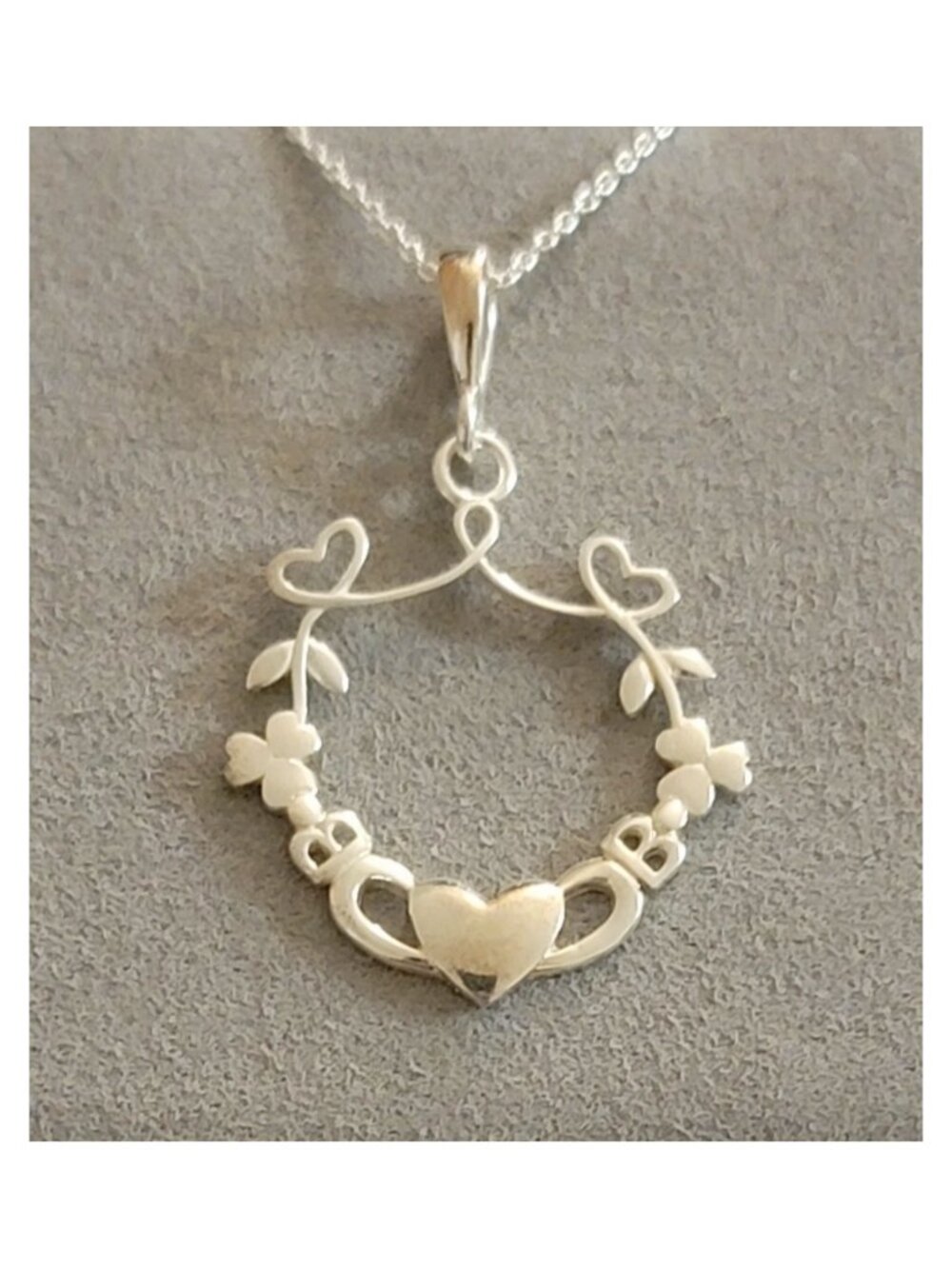 Irish Claddagh Necklace 925 Sterling Silver 20" Chain NWT - Picture 4 of 6